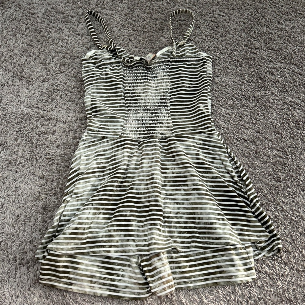 American Rag Striped Romper Casual‎ Summer Outfit Button Front XS